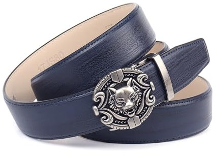 Anthoni Crown Herren Ledergürtel Gürtel, Dunkelblau, 120