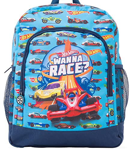 Hot Wheels Mochila escolar con licencia oficial para niños | Mochila azul grande para viajes deportivos | Mochilas de regreso a la escuela | regalos