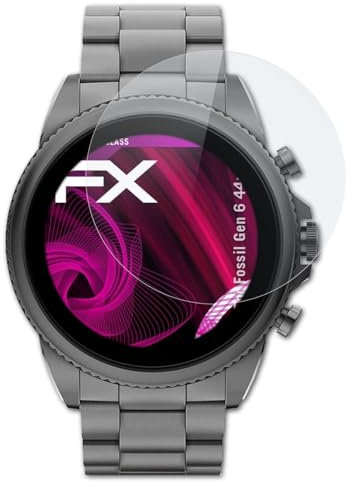 atFoliX Protection Écran Film de verre en plastique compatible avec Fossil Gen 6 44mm Verre film protecteur, 9H Hybrid-Glass FX Protection Écran en Verre trempé de plastique