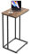 InnerJoin Breiter C-Beistelltisch, C-förmiger Beistelltisch mit Metallrahmen, kleiner Snack-Beistelltisch für Couch und Bett, Retro-Laptop-C-Beistelltisch, Industrie-Stil, rustikales Braun