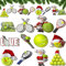 24-teiliges Weihnachts-Sportball-Ornamente, Weihnachts-Holz-Sportball-Ornamente-Set, Fußball, Basketball, Baseball, Volleyball, Tennisball, Party, Weihnachtsbaumdekoration (Tennis)