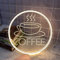Coffee Cup Neon Sign For Wall Decor,Powered by USB 3D Engrave Art Light, Christmas Party Birthday Gift for Children Kids Girls,LED Neon Lights with 3D Art for Business, Café, Restaurant, Hotel