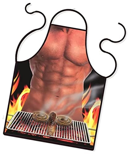 Swkangrd Delantal Sexy de Cocina de Hombre para Parrilla Barbacoa, Delantal Divertido de Fiesta para Pareja Mujeres (A)