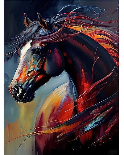 EOBROMD Diamond Painting Erwachsene Hengst, 5D Diamant Painting Bilder Erwachsene Hengst, DIY Diamond Painting Bilder Diamant Malerei Hengst Set für Wanddekoration 30x40cm