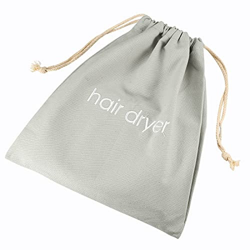 ERKXD Hair Dryer Bags Drawstring Bag Container Hairdryer Bag for travel bathroom 30 x 34cm Light Grey