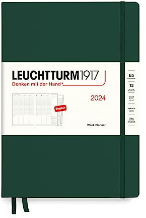 LEUCHTTURM1917 367844 Wochenplaner Composition (B5) 2024, 12 Monate, Forest Green, Englisch