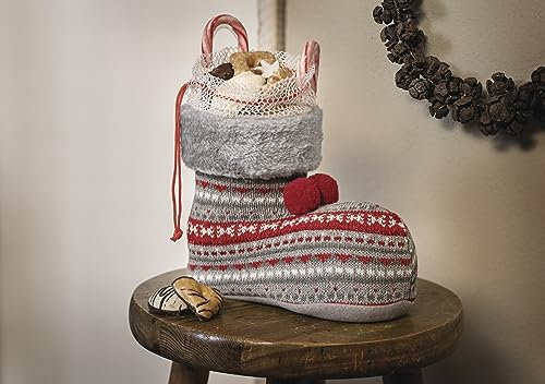 Dekoleidenschaft Stiefel Nikolaus 20x15 cm groß, Nikolausstiefel zum Befüllen, Weihnachtsdeko, Weihnachtsstiefel