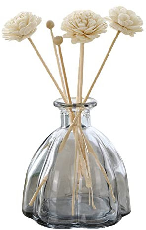 Empty Refillable Clear Glass Diffuser Bottle Aromatherapy Diffuser Jar Container Fragrance Accessories Use for DIY Replacement Reed Diffuser Sets Essential Oils Craft Decor