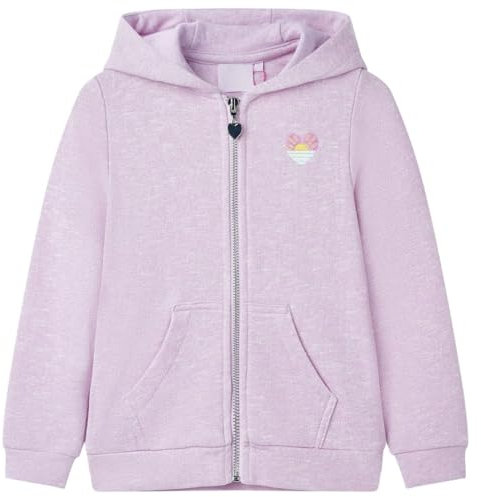 vidaXL Felpa con Cappuccio e Cerniera da Bambina Lilla Misto 92
