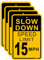 PHTTULE Slow Down Speed Limit 15 MPH Schild, 4 Stück, Slow Drive Schilder für Straßen, 30,5 x 45,7 cm, rostfreies, robustes Aluminium