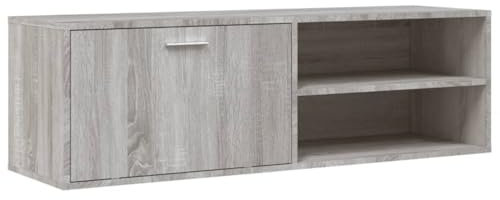 vidaXL Engineered Wood TV Cabinet - Grey Sonoma Media Unit, 120x34x37 cm, Modern Storage Stand for Living Room