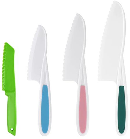 USHXVG 3 Piece Kitchen Knife Set, 1 Piece Bread Knife, Mini Chef Knife Set for Kids, Small Serrated Knife, Kitchen Cooking Tool Set, Safety Cutting Set, Kitchen Tool Accessories