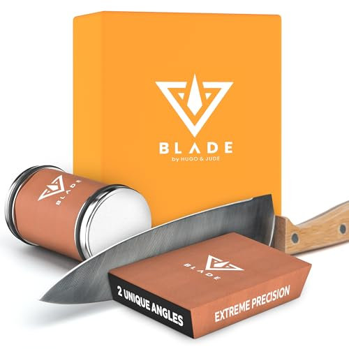 HUGO & JUDE- Afilador de Cuchillos Giratorio Blade: Kit de Afilado de Cuchillos, tecnología de Diamante y magnética, ingeniería de precisión
