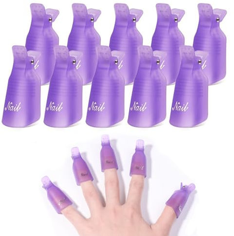 10Pcs Durable Nail Polish Remover Clips Set Firmly Gel Nail Polish Remover Clip Useful Acrylic Nail Art Clip for Acrylic Nails Wrap Tool