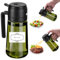 Pulverizador de aceite de oliva mejorado que bloquea la luz para cocinar con etiquetas, botella dispensadora de 470 ml recubierta de verde, dispensador de aceite de vidrio para cocina, freidora de