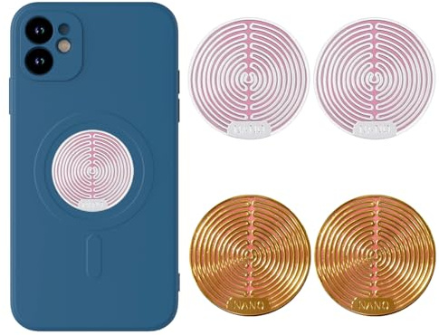 Ruayia Strahlenschutz Handy Aufkleber 4 Stück, Strahlungsblocker Handy EMF Schutz Strahlenschützer Handy für Telefon Laptop Tablet-Computer und Alle Elektronischen GeräTe - Gold *2 + Silber *2