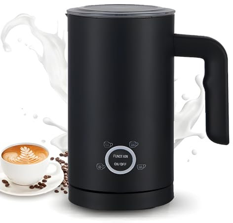 BONAFIDE 4 in 1 Electric Milk Frother, Automatic Frother and Milk Steamer, 300ml Large Capacity Hot & Cold Milk Foamer, Electric Milk Frother Hot Chocolate Heater Warm Jug - 500w