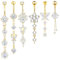 CharmBurst 6 Stück Goldene Bauchnabelpiercings, Edelstahl Hängend, Wasserfeste Belly Button Ringe, Chirurgenstahl Piercing-Schmuck, Trendige Bauchnabelringe