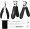 Guegine Wide Jaw Opening Anti-Splash Slanted Nail Set,Slanted Nail Clippers for Seniors Thick Toenails,Toe Nail Clippers for Thick Nails with Manicure Tools for Men Women Elderly