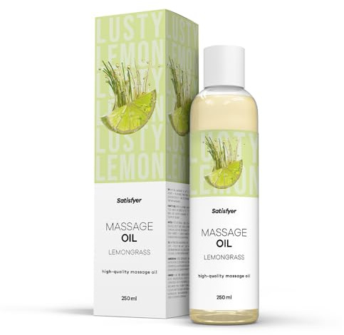 Satisfyer Massageöl Lemongrass | Intim geeignet | 250 ml | Für entspannende & sinnliche Massagen | Hautfreundlich & pflegend | Leicht zu verteilen | Ideal für Paare & Wellnessmomente