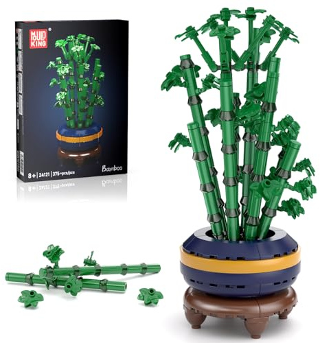 Mould King 24121 Klemmbausteine Pflanzen Bambus Klemmbausteine Blumen Topf Pflanze bausteine Botanical Collection Sammlerstücke Geschenk für Erwachsene (375 Teile)
