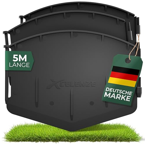 Xcelenze - 5 Meter Flexible Rasenkante Kunststoff Mähkante Beetbegrenzung | zum einschlagen | UV & witterungsbeständig | Beeteinfassung Kunststoff Rasenkantenband – einfaches Verlegen