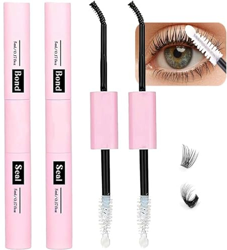 2PCS, Lash Bond & Seal: 2-in-1 Mascara & Eyelash Extension Glue | Super Strong Latex Hold, Waterproof for DIY Cluster, Individual & Volume Lashes, Long-Lasting Professional Look