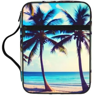 JGHHOUN Beach Palm Trees 1 Print Versatile Bible Storage Bag Scripture Organizer Christian Gift Church Accessory