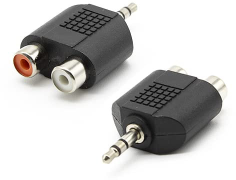 CABLEPELADO Adaptador Estéreo Jack 3.5 mm Macho a 2 Hembra | Adaptador de Audio | Convertidor de Audio | AUX-IN TRS | a Jack | Dual | PVC | Negro