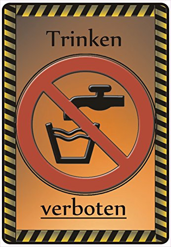 Schild Hinweisschild Hinweis Trinken verboten Achtung Ätzend Biohazard SOS Not