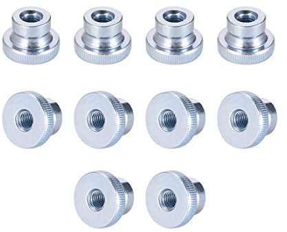 sourcing map Knurled Thumb Nuts, 10Pcs M8x1.25mm Iron Round Knobs Fasteners for 3D Printer Parts