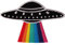 ELLU Platillo Volador del Arco Iris del platillo Volante Cosa en la Insignia Bordada UFO del Espacio de la NASA Extraterrestre
