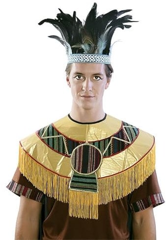 Vegaoo Azteken Feder-Kopfschmuck für Erwachsene blau-schwarz - Multicolore