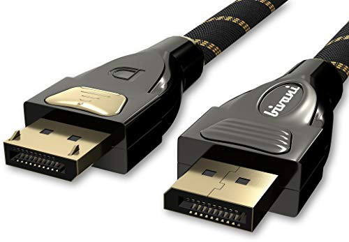 bivani Cable DisplayPort DP 1.4 8K Premium de 2 metros - 32,4 Gbps - 8K@60HZ / 4K @120HZ - 7680 x 4320 60Hz / 3840 x 2160 120Hz / 1920 x 1200 240Hz - HBR3 DSC 1.2, HDR10, HDCP 2.2, Elite Series - 2M.