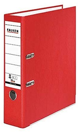 Original Falken Recycolor Umwelt-Ordner Öko. Made in Germany. Farbiger Papierbezug außen 8 cm breit DIN A4 rot Ringordner Aktenordner Briefordner Büroordner Pappordner CO2-Neutral Blauer Engel