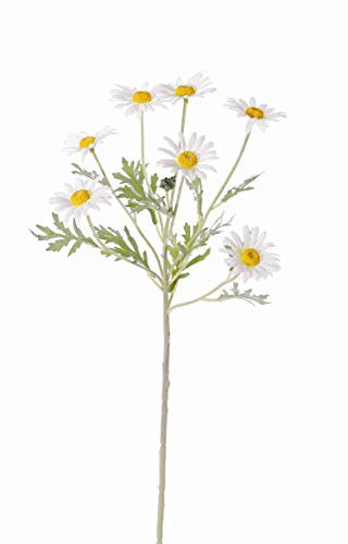artplants.de Kunstblume Margerite Leonia, weiß, 60cm, Ø 5cm - Künstliche Blumen