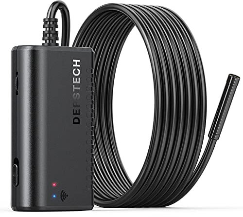 DEPSTECH 1200P WiFi Endoskopkamera mit Licht Handy Endoskop, 2.0 Megapixel HD Rohrkamera Doppelantennen Halbsteife Kabel Inspektionskamera IP67 wasserdichte für Android & iOS, Tablet -3.5M