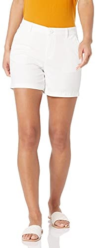 Amazon Essentials Women's Mid-Rise Slim-Fit 5 (12.7 cm) Inseam Chino Shorts, White, 14
