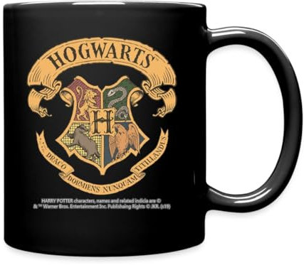 Spreadshirt Harry Potter Hogwarts Wappen Logo Tasse Einfarbig, One size, Schwarz