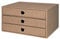 Rössler SOHO 3er Schubladenbox A4 aus Papier | Büro Organizer Schreibtisch| Schubladen Organizer Büro Zubehör & Bürobedarf | Schreibtisch Organizer Box | 34 x 25 x 19 cm | 1 Stück | Farbe: Haselnuss