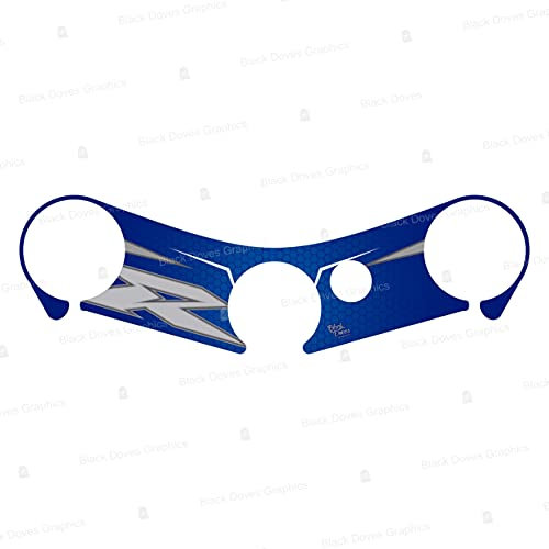 Aufkleber aus Harz, Schutz für Lenkradplatte, kompatibel mit Yamaha YZF R6 RACE 2006 – 2016 (blau)