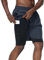 HMIYA Herren 2 in 1 Shorts Fitness Sporthose Kurz Jogginghose Schnelltrocknende Laufhose mit Kompressionsshorts und Taschen Reißverschlussfach(Dunkelgrau,EU-L/US-M)