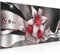 Runa Art Wandbild Blumen Lilien 1 Teilig 100 x 40 cm Modern Bild auf Vlies Leinwand Abstrakt Wohnzimmer Schwarz Rot 039612c