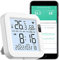 Smart WiFi Temperature Humidity Monitor: Tuya Wireless Temperature Humidity Sensor with APP Notification Alerts, WiFi Thermometer Hygrometer for Home Pet Garage with LCD Display, Compatible with Alexa