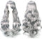 YEESHEDO Perücke Grau lange gewellt Ombre grau Perücke Frauen, lockiges synthetisches hitzebeständiges Haar, für Halloween/Party/Cosplay 32 Zoll 80 cm