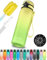 My Vesperbox Minny - Botella infantil a prueba de fugas de 350, 500 o 750 ml, con pajita o colador, ligera, de Tritan, sin bisfenol A, para guardería, escuela (500 ml, color amarillo-verde)