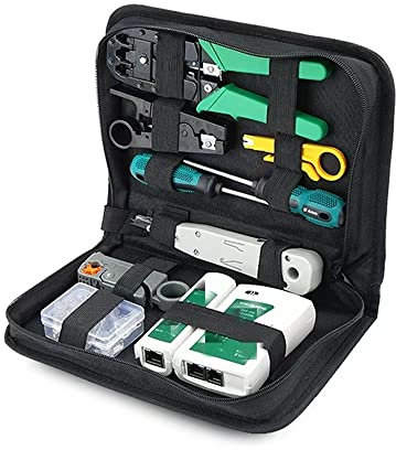 AMNOUR Network Cable Tester Tool Set Screwdriver Wire Stripper Connector Network Crimper Tool Kit