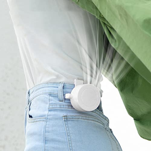 Klingenlos Mini Clip Kühler Lüfter, Hals Ventilator Taillen, wiederaufladbar USB Ventilator mit 3 Gang Geschwindigkeiten, persönlicher Ventilatoren für Reisen, Sport, Innen, Outdoor (Weiss)