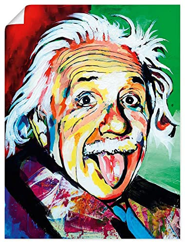 ARTLAND Wanddeko Poster & Kunstdrucke Wandposter DIN A3 Portrait Albert Einstein Zunge Symbol Physik Wissenschaft U4RL