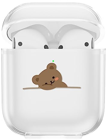 CasurvivePro Custodie per cuffie per AirPods 2 e 1, custodia in TPU trasparente con motivo carino custodia di ricarica per Apple AirPods 2a generazione 1a
